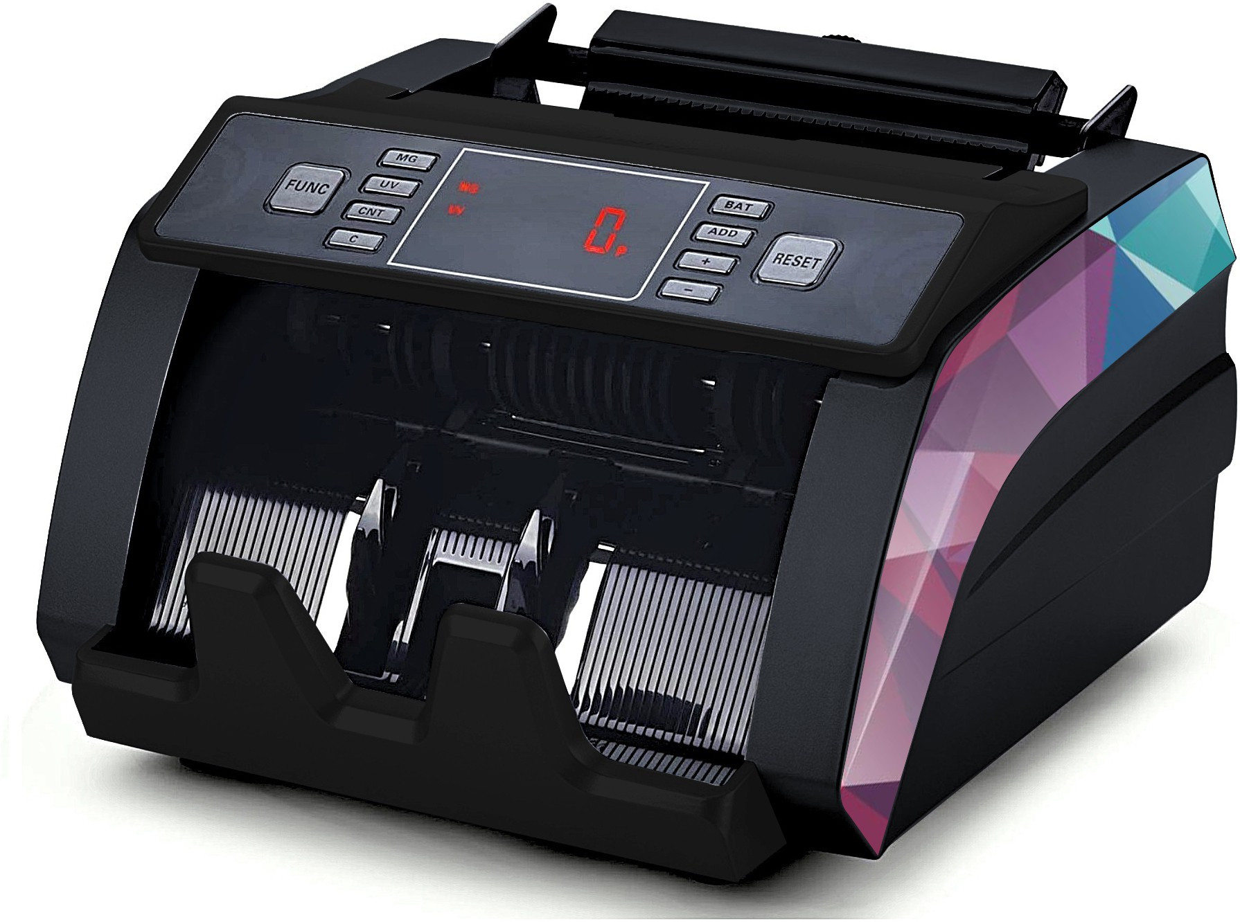 Drop2Kart Cash Counter - Counts All Indian Bills, Dual LED Display + Dual Heavy-Duty Motor with UV/MG FakeNote Detection Note Counting Machine image 1
