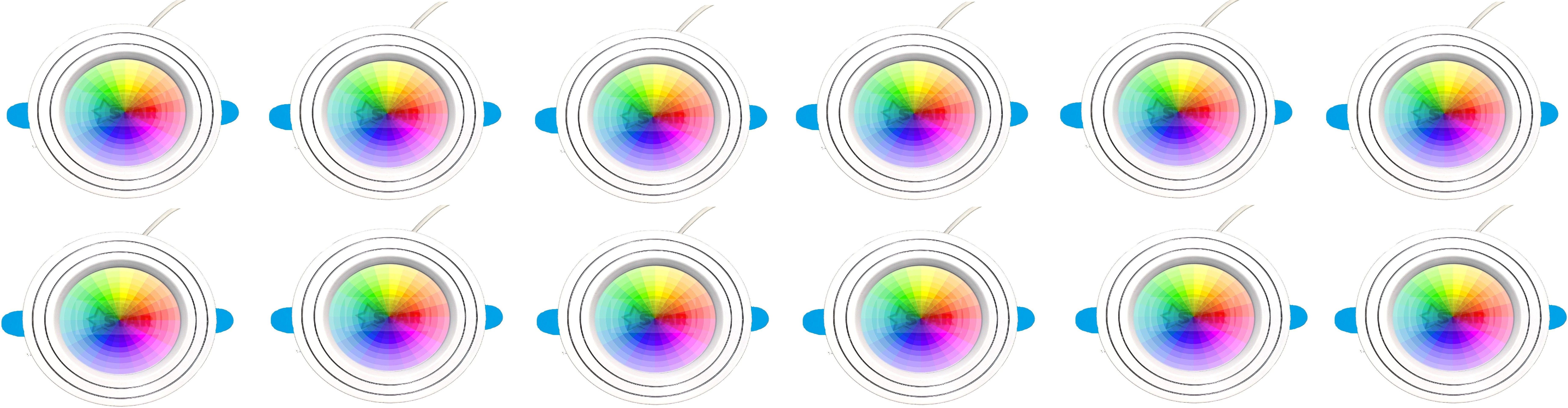 9 Watt 7 Colour in 1 (Red/Pink/Blue/Yellow/Voilet/Green/Sky Blue/White) Ceiling Light Pack of 12 Recessed Ceiling Lamp-image-42