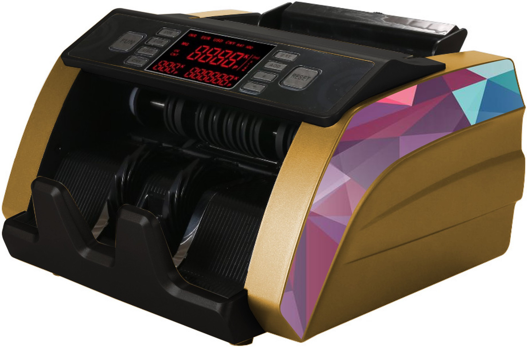 Drop2Kart Cash Counter - Fully Automatic, LED Display, Counts All Indian Bills, UV/MG Fake-Note Detection, After Sales Service Support Note Counting Machine image 1