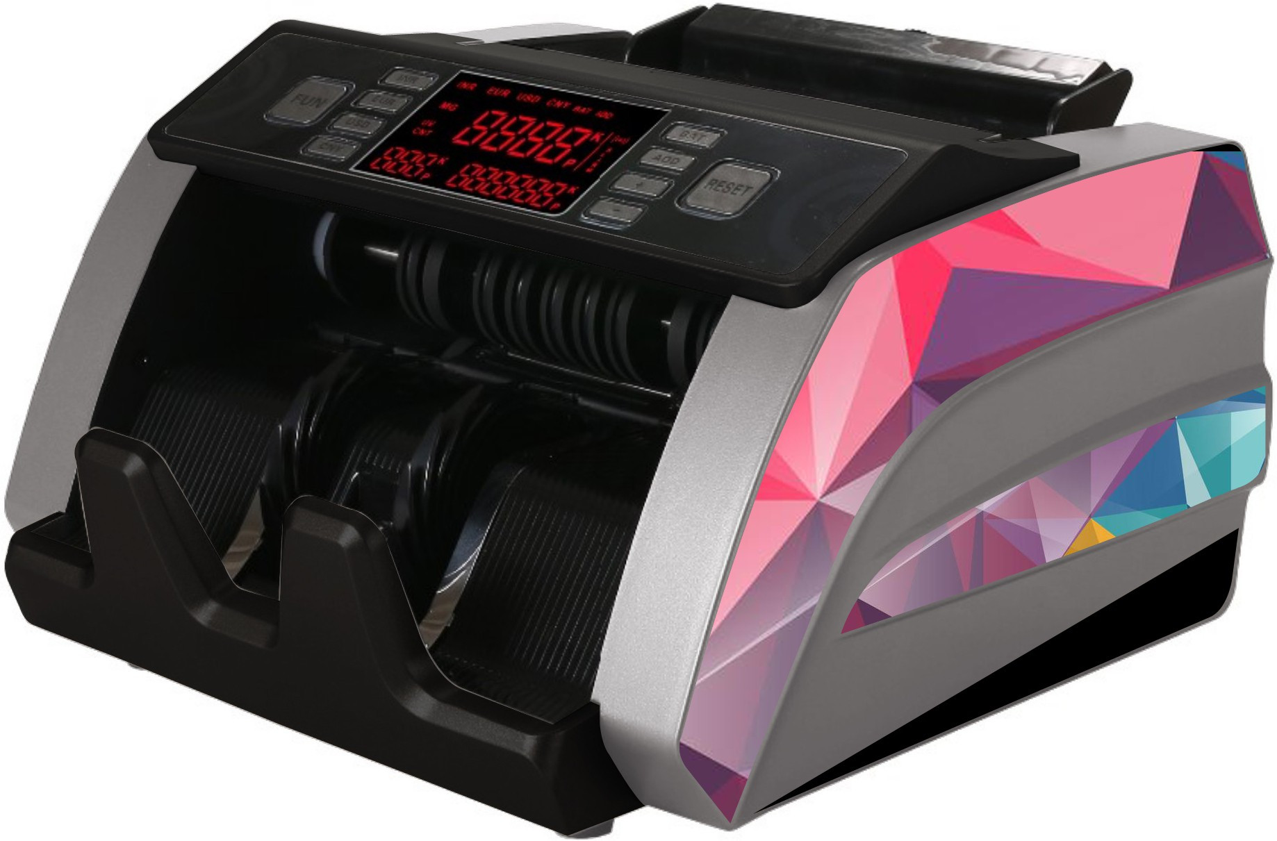 Drop2Kart Bill Counter - Counts All Indian Bills, UV/MG Fake-Note Scanning, ADD+BATCH Modes with FakeNote Alarm, After Sales Service Support Note Counting Machine image 1