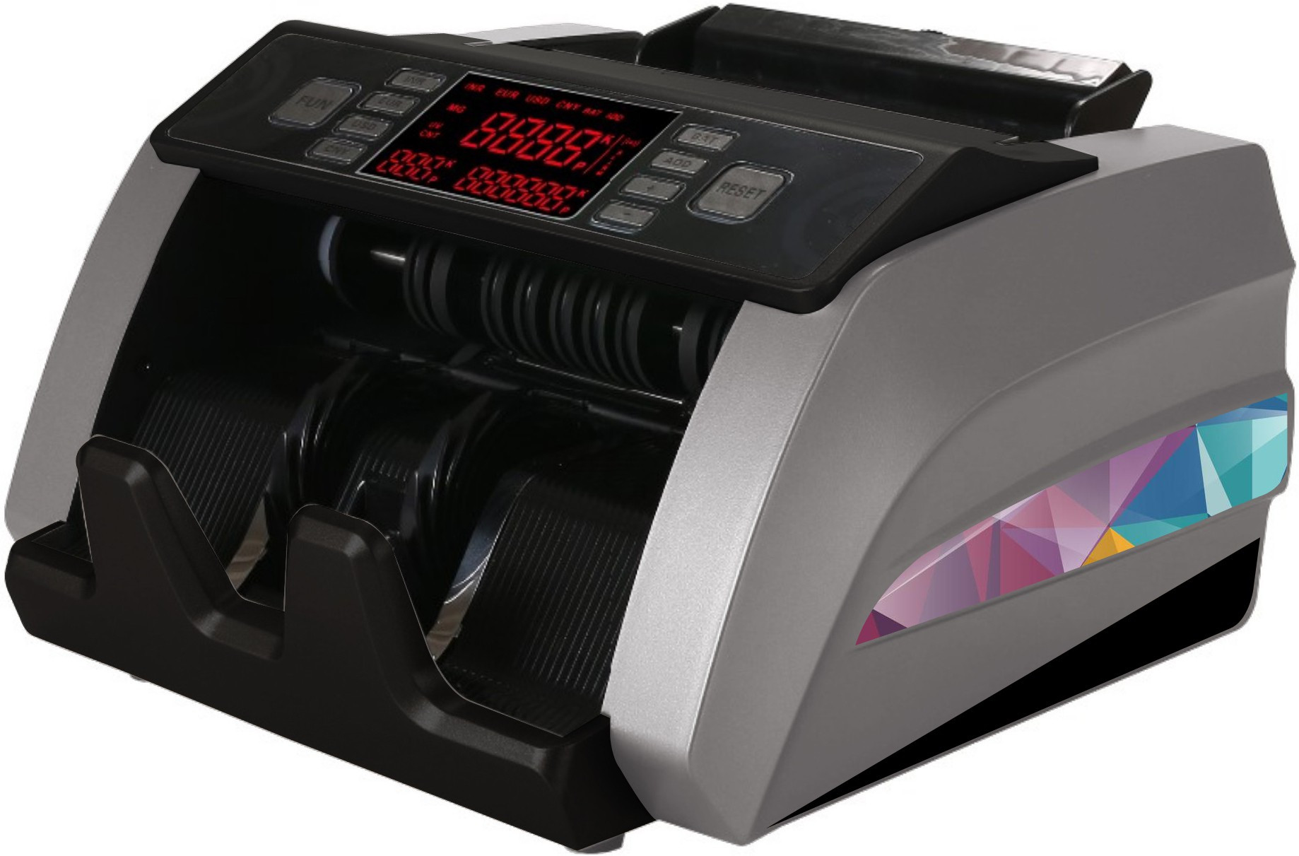 Drop2Kart HeavyDuty Cash Counter - UV/MG Japanese CMOS Sensors, Dual Display+Dual Motor, Counts All INR with Fake-Note Alarm Note Counting Machine image 1