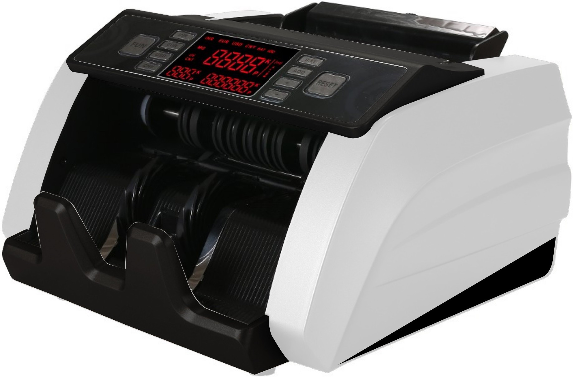 Drop2Kart Bill Counter for All Indian Currency Notes - UV/MG Sensors, HeavyDuty Motor, External LED Display, Fake-Note Alarm Note Counting Machine image 1