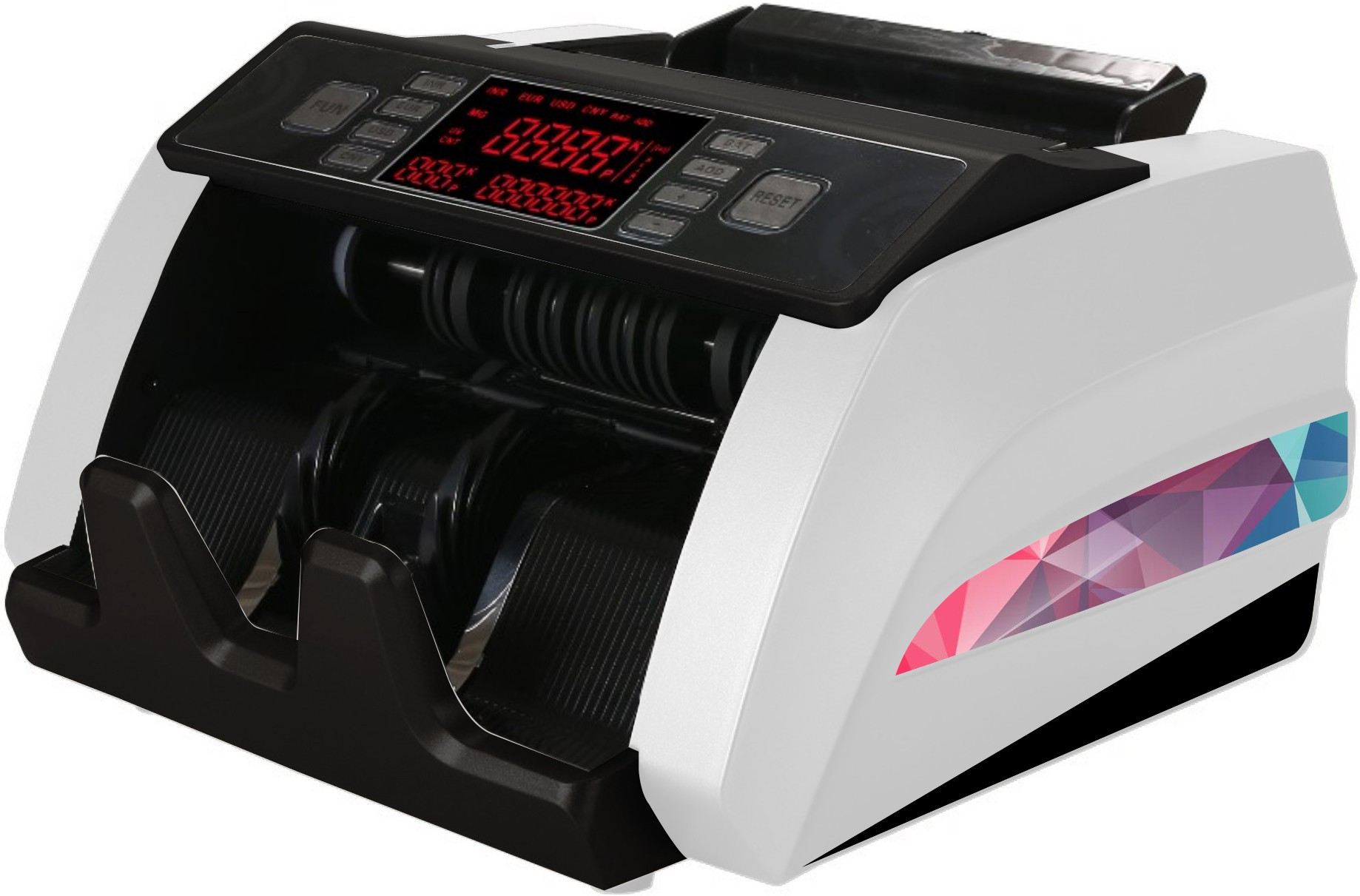 Drop2Kart Bill Counter - Automatic with Dual LED Display, UV/MG Sensors, Counts All INR, ADD+BATCH Modes, After Sales Service Support Note Counting Machine image 1