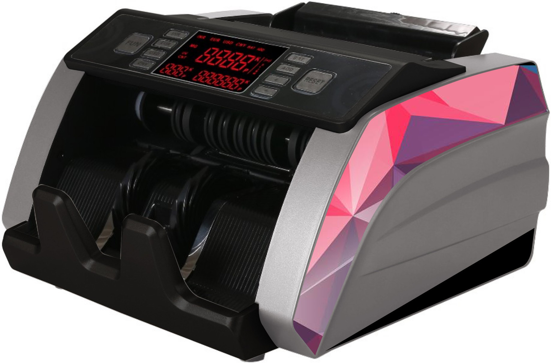 Drop2Kart Bank Grade Bill Counter - UV/MG Counterfeit Detection, Bright TFT LED Display, ADD+BATCH Modes, Counts All INR Note Counting Machine image 1
