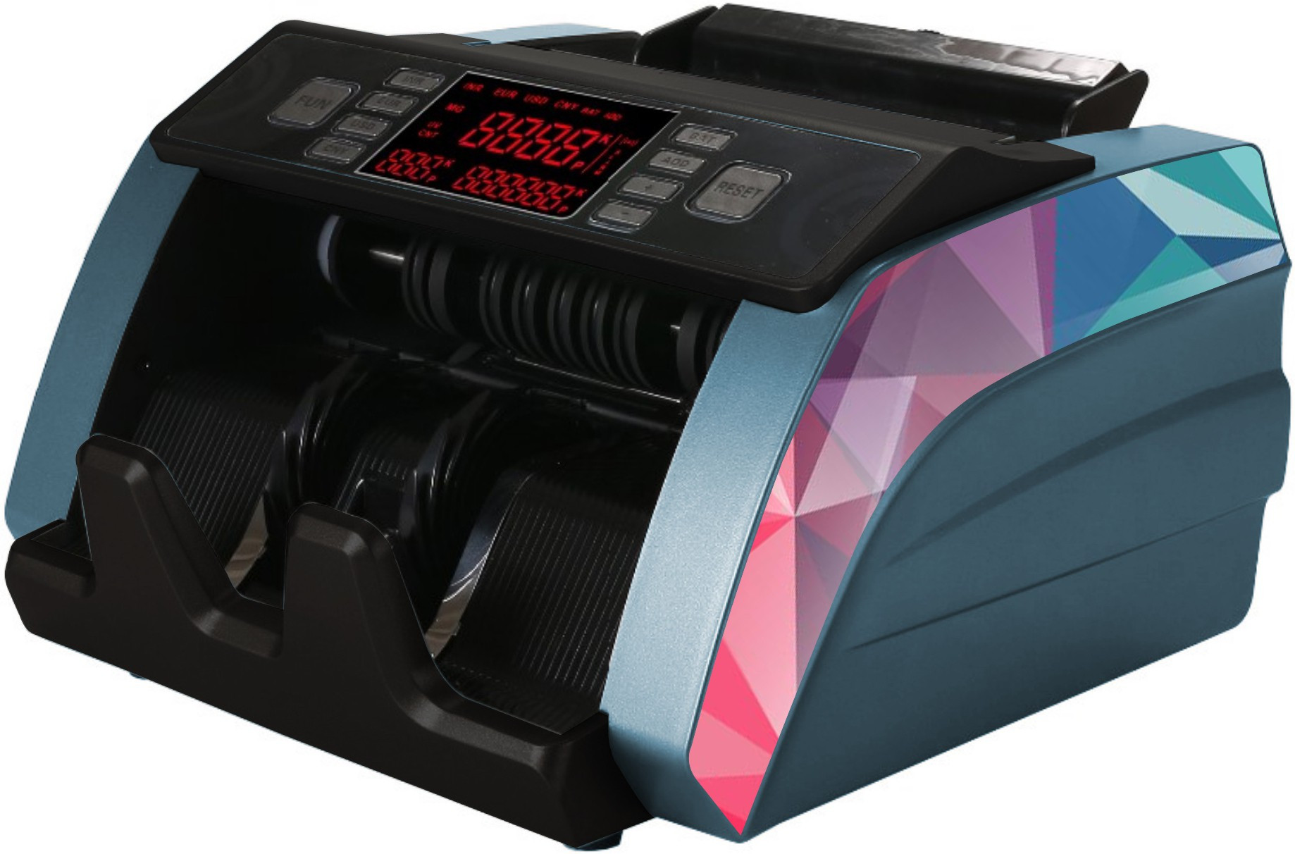 Drop2Kart Bill Counter - Heavy-Duty and Fully Automatic, Counts All INR Notes, UV/MG Scanning, FakeNote Alarm, After-Sales Service Support Note Counting Machine image 1