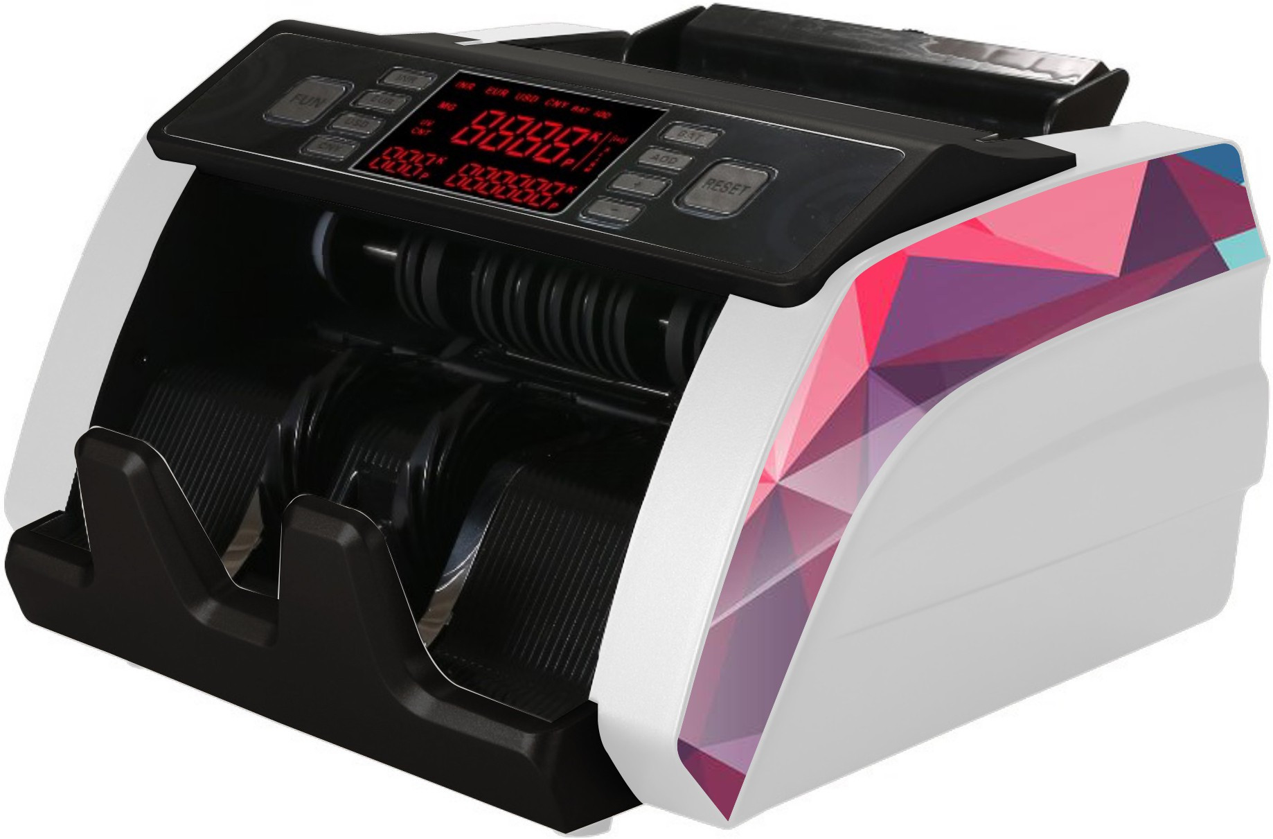 Drop2Kart Automatic Cash Counter - UV/MG Japanese Sensors, Dual Display+Dual Motor, Counts All INR with After Sales Service Support Note Counting Machine image 1