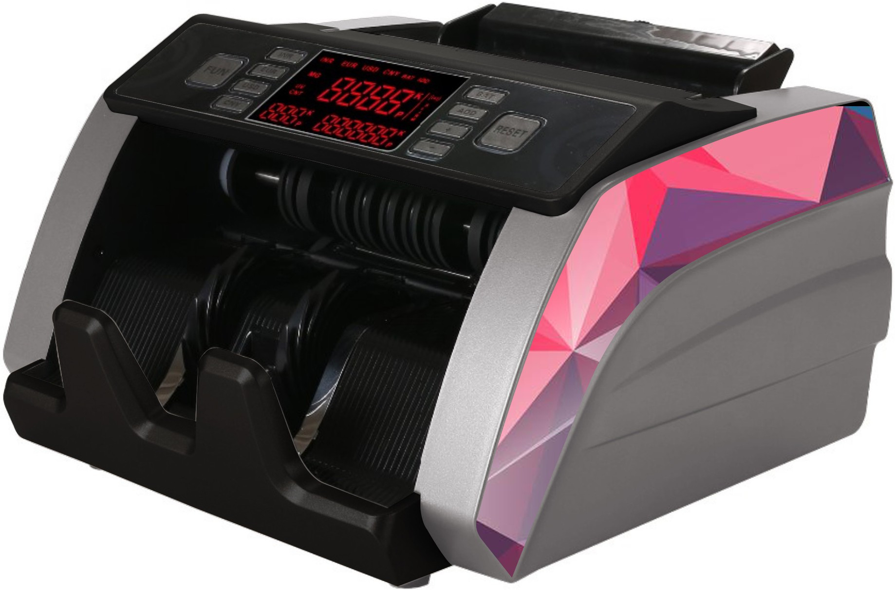 Drop2Kart Bill Counter - Counts All Indian Notes, UV/MG Counterfeit Detection, User-Friendly, Heavy-Duty Motor, LED External Display Note Counting Machine image 1
