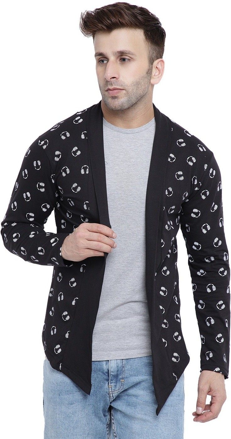 Men Straight Full Sleeve Black Shrug-image-46