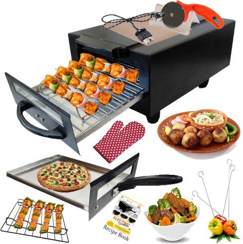 "16 Inches" Electric Tandoor with Pizza Cutter,Recipe Book, Glove, Magic Cloth 2000-Watt (All Accessories) Black Lightweight and Elegant Looking Tandoor Electric Tandoor-image-30