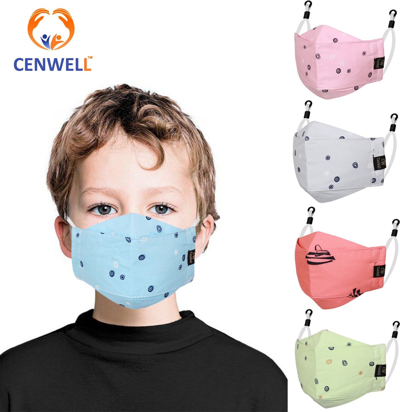 5 Pc Cotton Kids 3D Face Mask Soft Adjustable for Boys Girls Children KIDS3DMASK Water Resistant, Reusable, Washable Cloth Mask With Melt Blown Fabric Layer-image-22