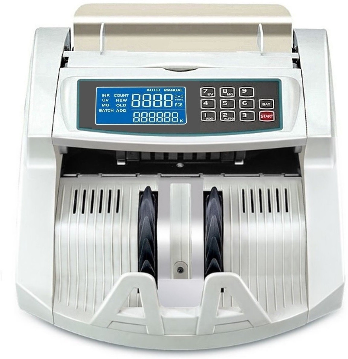 Drop2Kart Cash Counter - UV/MG Fake-Bill Detection, All INR Currency Support, LCD Display, Fake-Note Alarm, After Sales Service Support Note Counting Machine image 1