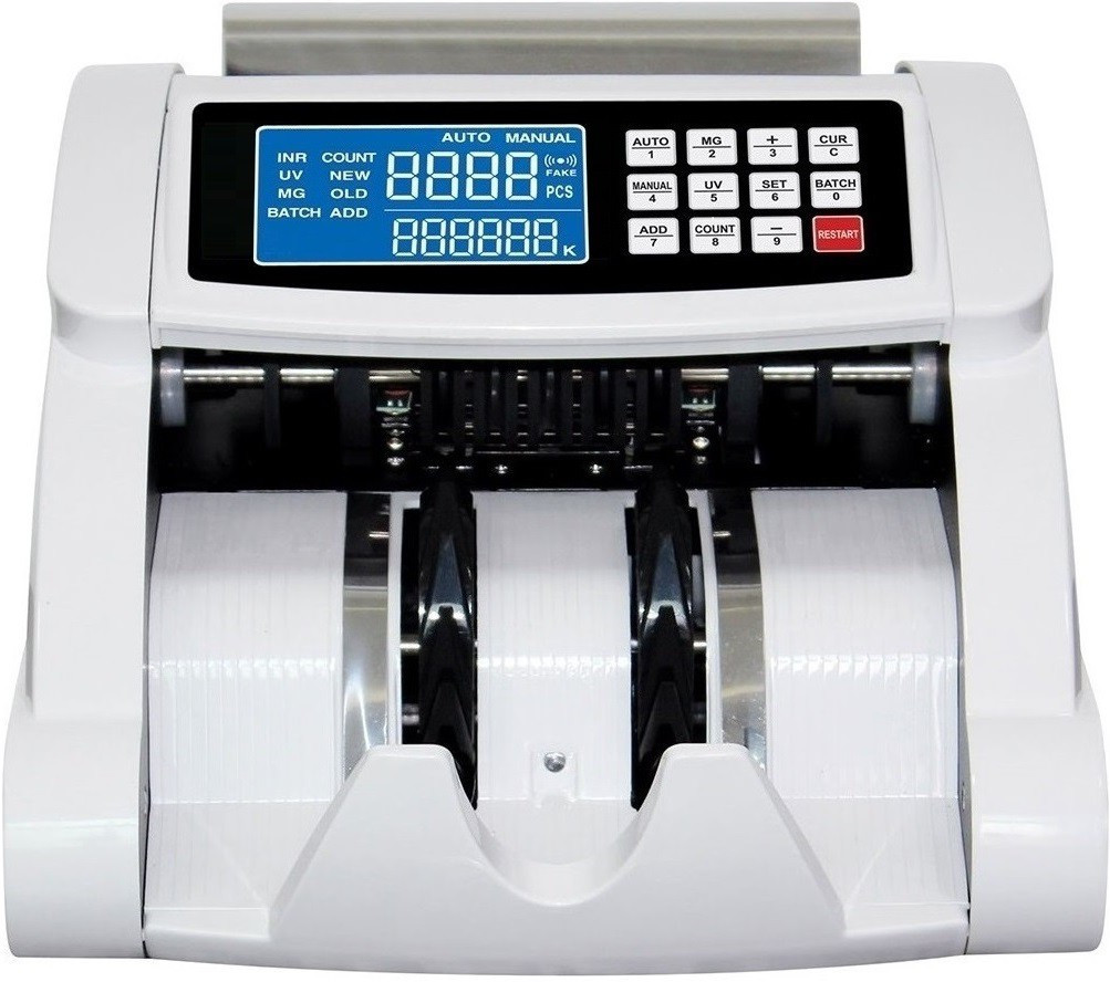 Drop2Kart LCD Cash Counter - Automatic, Dual Heavy-Duty Motor, UV/MG Japanese Sensors, Fakenote Alarm with After Sales Service Support Note Counting Machine image 1
