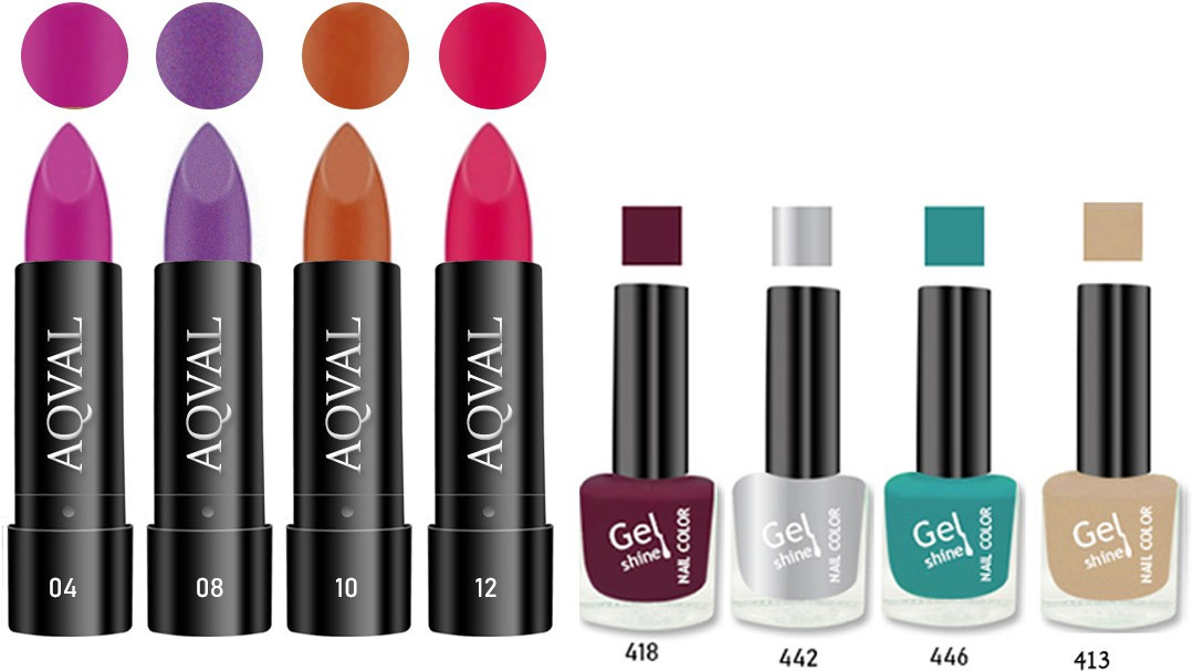 aqval Premium Combo Of Nail Polish And Matt Lipsticks110502021A13 image 1
