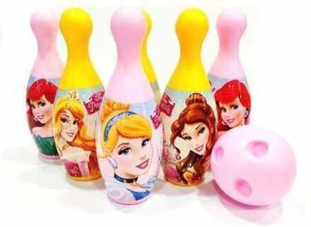 Princess Bowling Set for Kids Princess 6 pins and Ball Fun Learning Game Sports Bowling Set