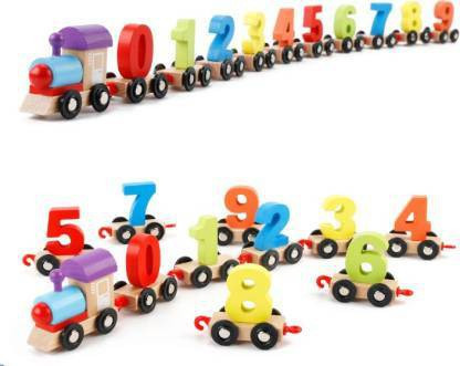 dherik tradworld Colorful Wooden Digital Number 0 to 9 Small Train Learning and Educational Block Set Toy for Kids image 1