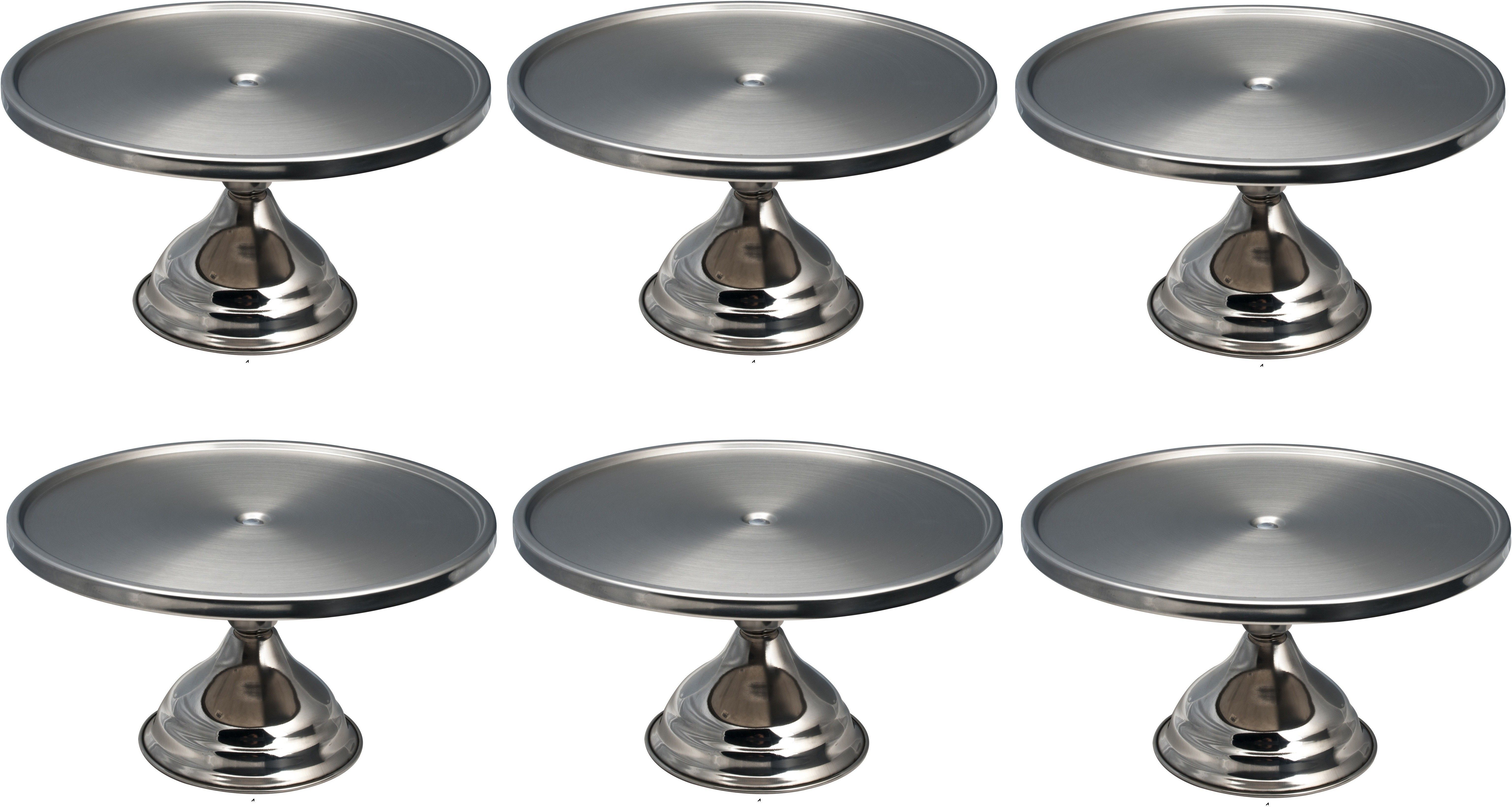 Set of 6 Cake and Pizza Stand Stainless Steel Cake Server-image-48