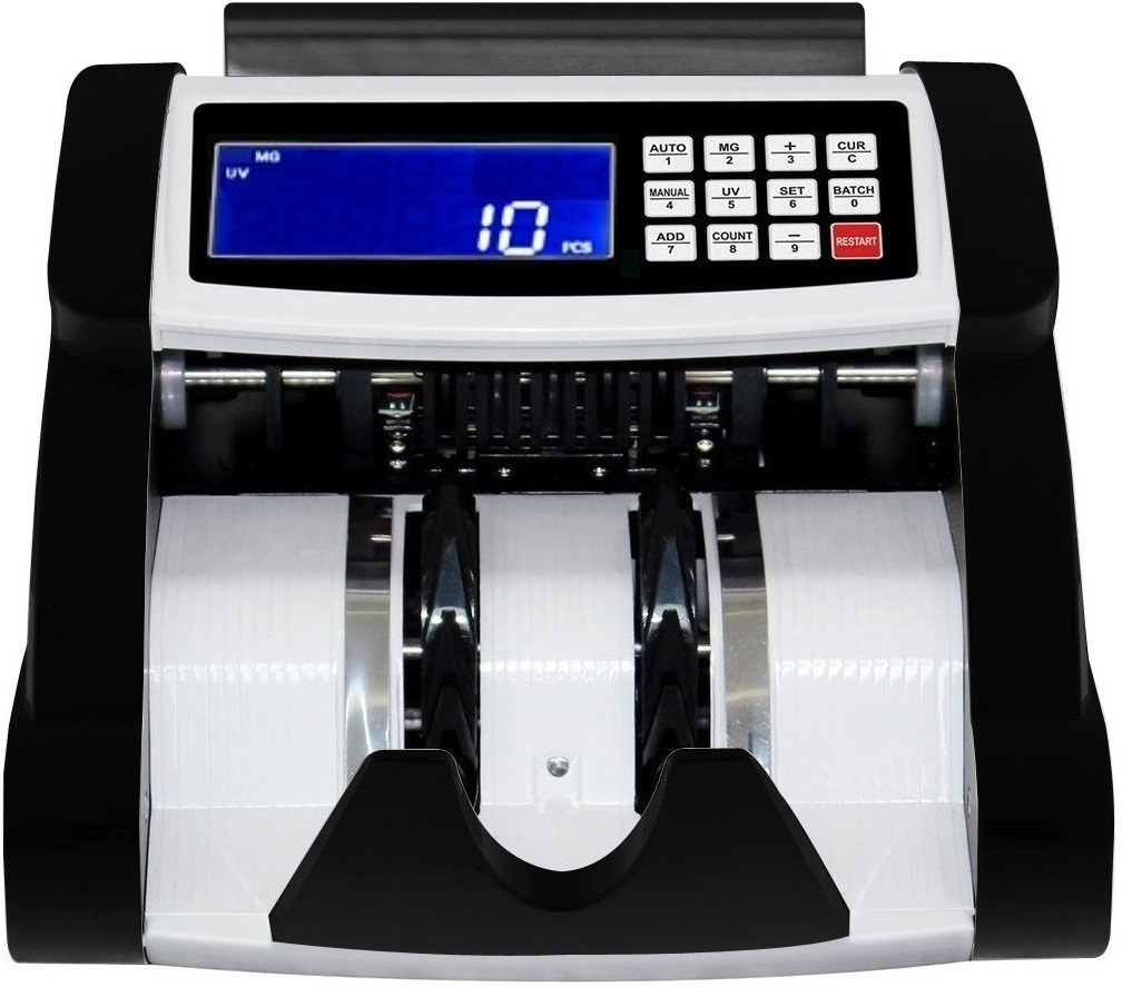 Drop2Kart Automatic Bill Counter - UV/MG/MT/IR FakeNote Detection, LCD Display + Dual Heavy-Duty Motor, Counts All Old & New INR Note Counting Machine image 1