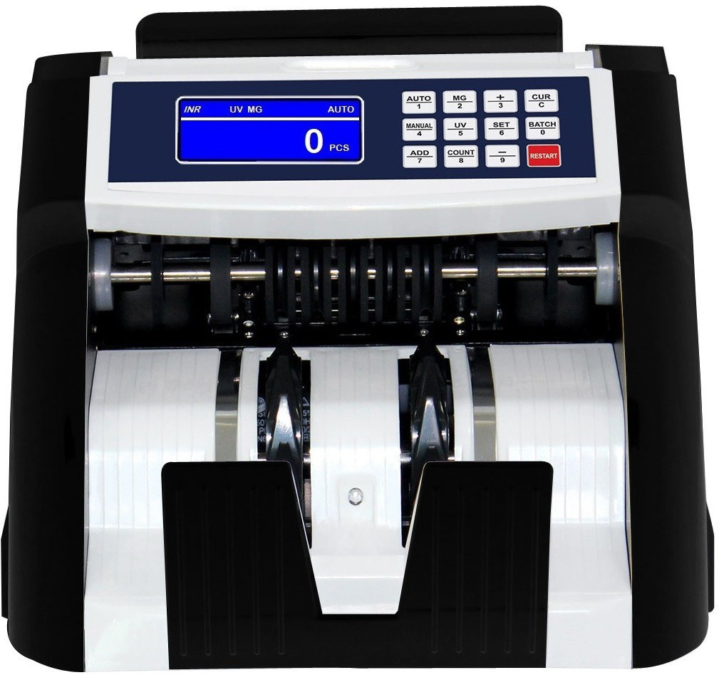 Drop2Kart Automatic Bill Counter - UV/MG/MT/IR FakeNote Detection, LCD+LED Display, Dual Heavy-Duty Motor, Fast Counts All Old & New INR Note Counting Machine image 1