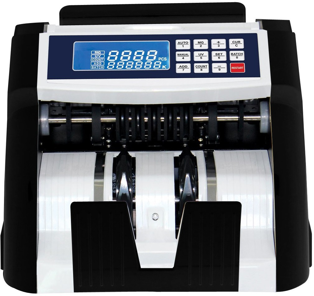 Drop2Kart Automatic Cash Counter - HeavyDuty Motor, Counts all INR Bills, UV/MG/MT/IR Scanning, FakeNote Alarm Note Counting Machine image 1