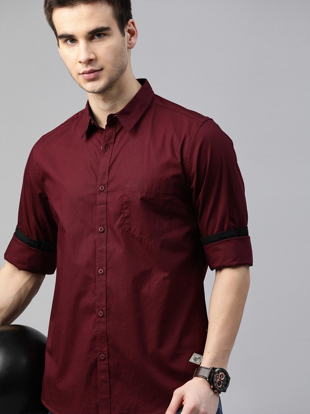 roadster Men Regular Fit Solid Spread Collar Casual Shirt-picture-29