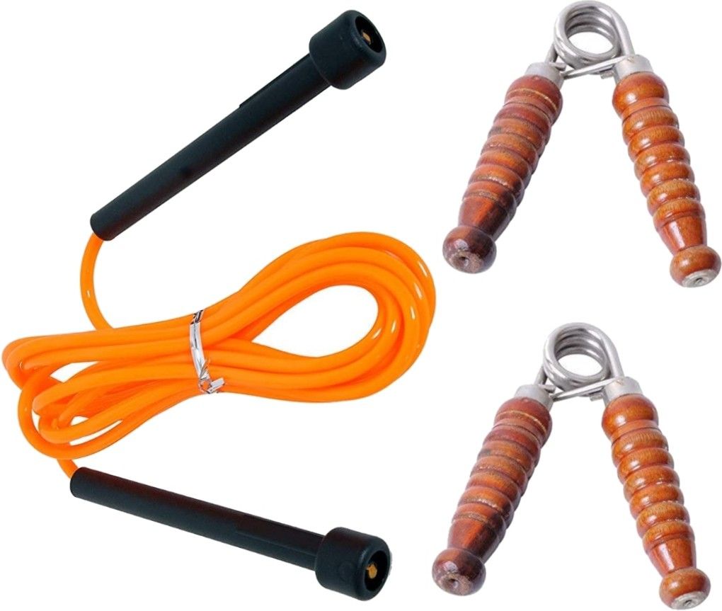 skipping rope pencil and 2 wooden hand grip Fitness Accessory Kit Kit-image-15