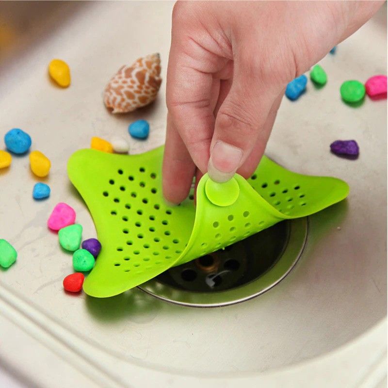 Hair Catcher Bath Hair Stopper Star Pattern Plug Sink Strainer Filter Bathroom Drain Silicone for Home and Kitchen Hair Wash Basin-image-21