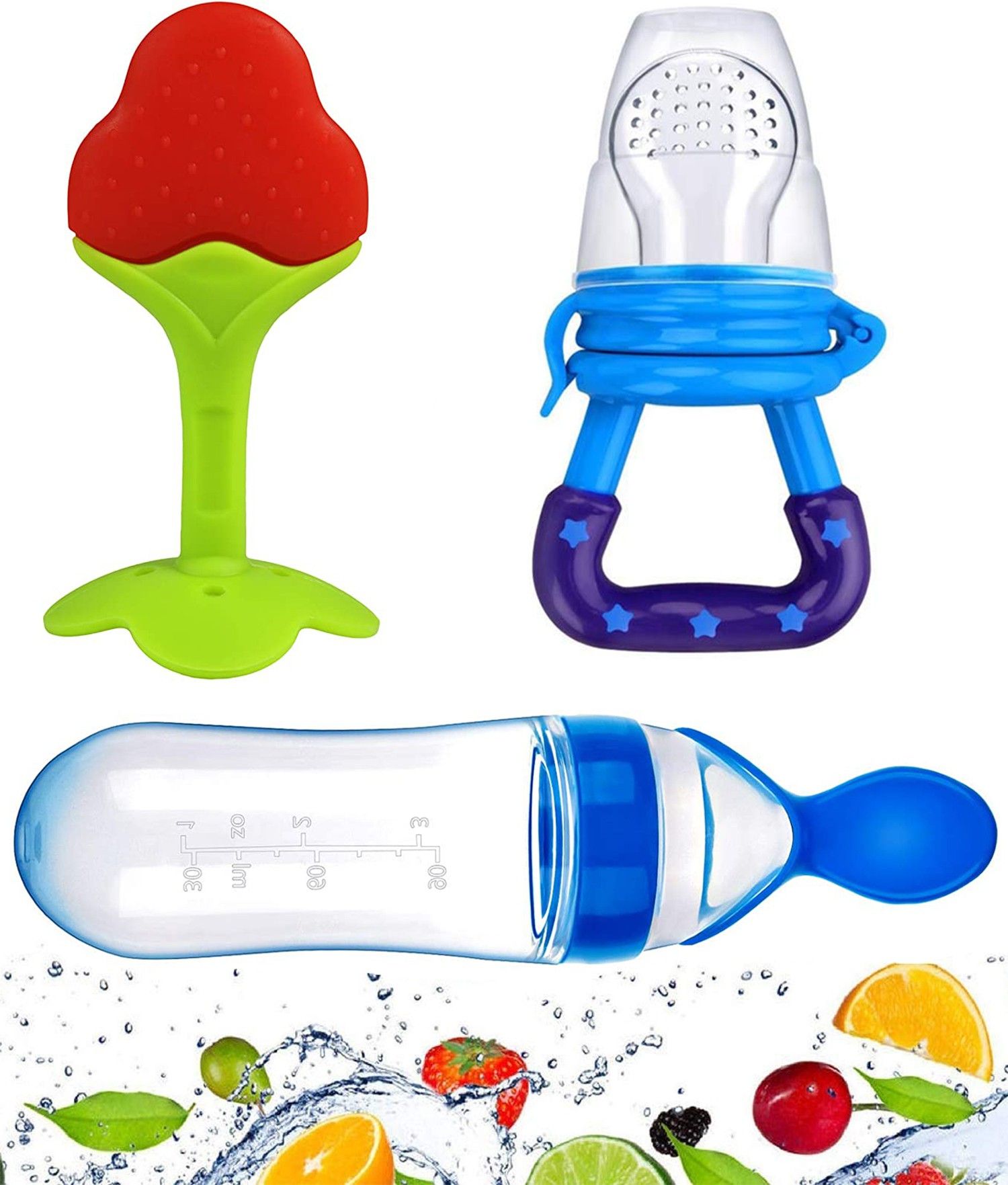 Presents High Quality Fruit Nibbler juicer Silicone Spoon Bottle with Teether Teether and Feeder-image-5