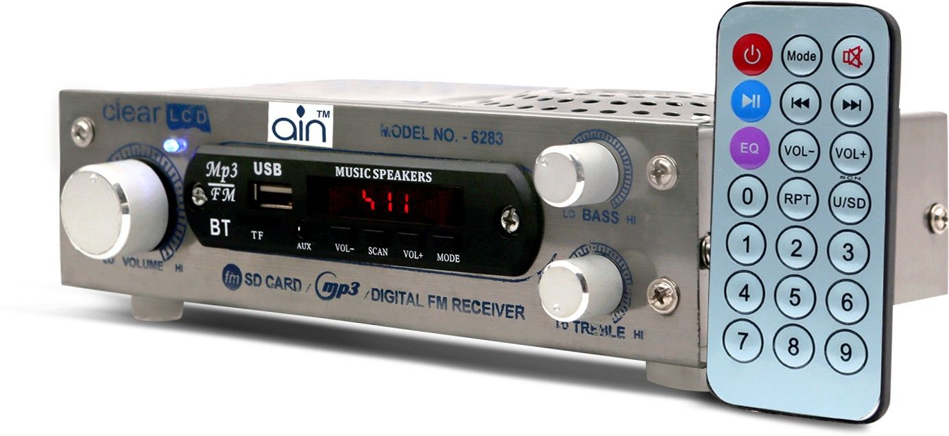 ain Model no 101 AC/DC FM Radio Multimedia Speaker with Bluetooth, USB, SD Card, Aux FM Radio (Silver) FM Radio-image-5