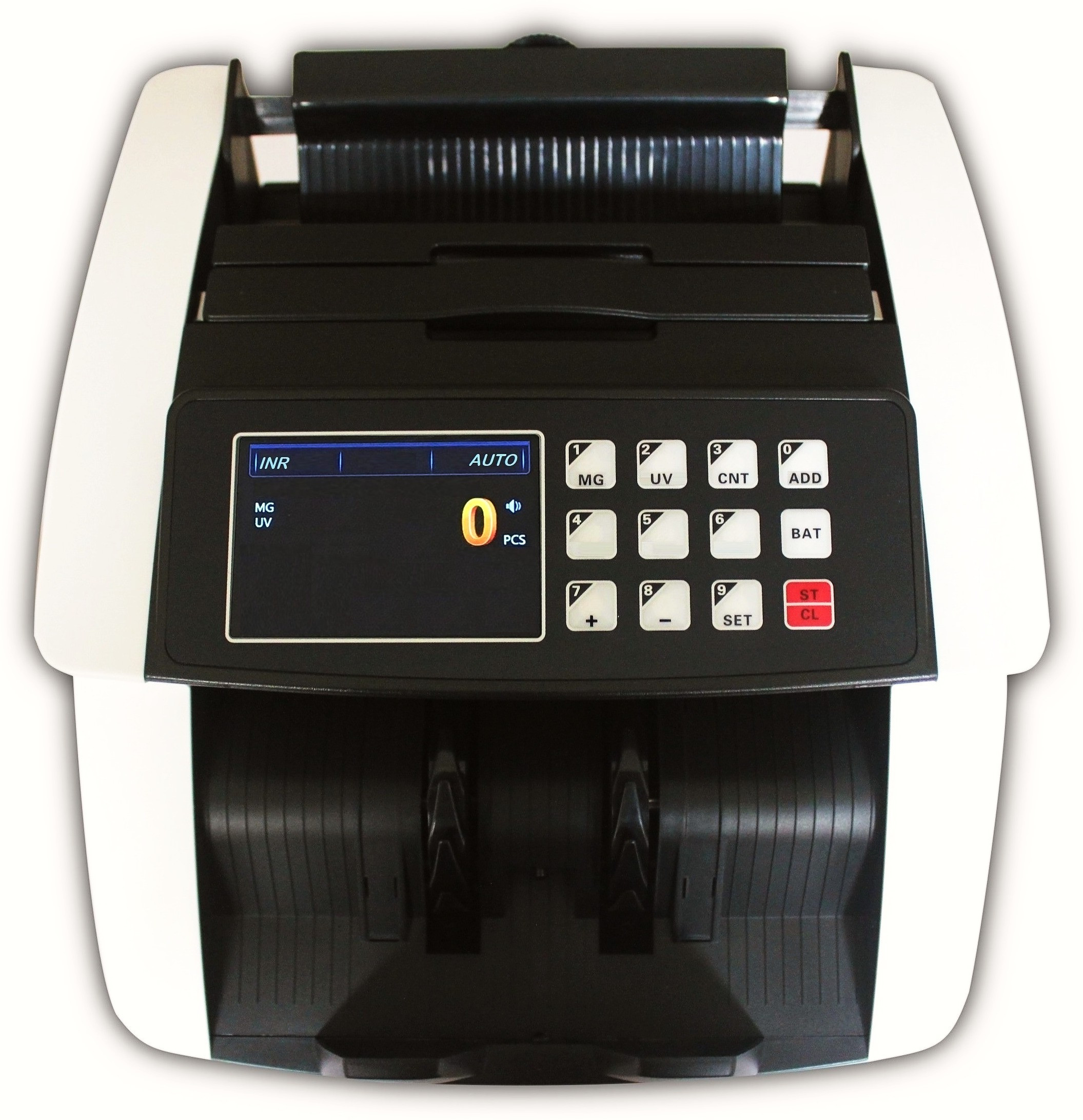 Drop2Kart Cash Counter - UV/MG Fake-Note Detection, LCD+LED Display, Counts All INR Bills with ADD+BATCH Modes, After Sales Service Support Note Counting Machine image 1
