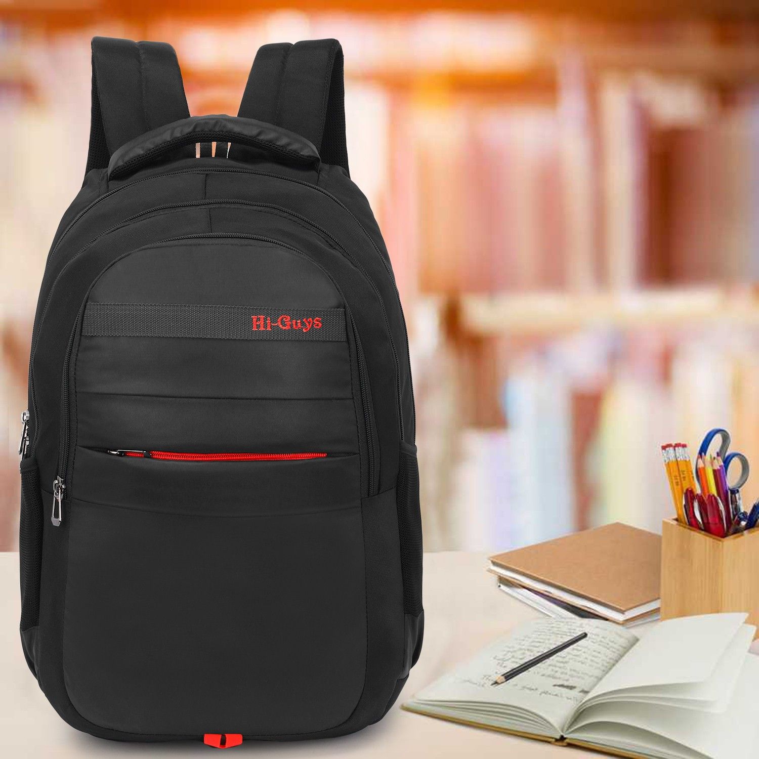 northzone Large 32 L Laptop Backpack Brizo 32L Water Resistant Bag with 3 compartments Casual Backpack for Office/Travel/College for Men and Women (Black)-picture-0