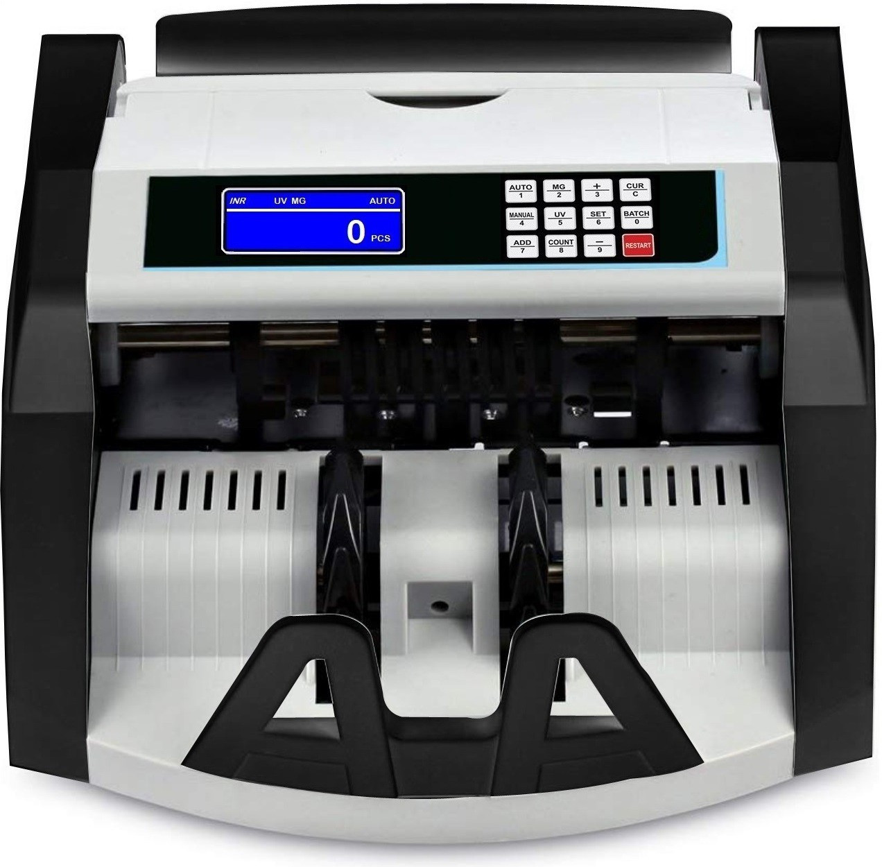 Drop2Kart Bill Counter - Counts All INR Notes, RGB LCD Display, Dual HeavyDuty Motor, UV/MG/MT/IR CMOS Sensors, After Sales Service Support Note Counting Machine image 1