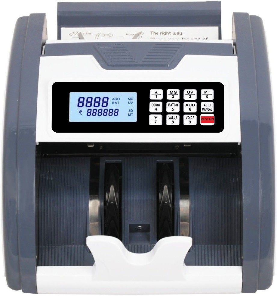 Drop2Kart Bill Counter with UV/MG/MT Fake-Note Detection, All INR Currency Notes Support, Big TFT LCD Display with FakeNote Alarm Note Counting Machine-image-7