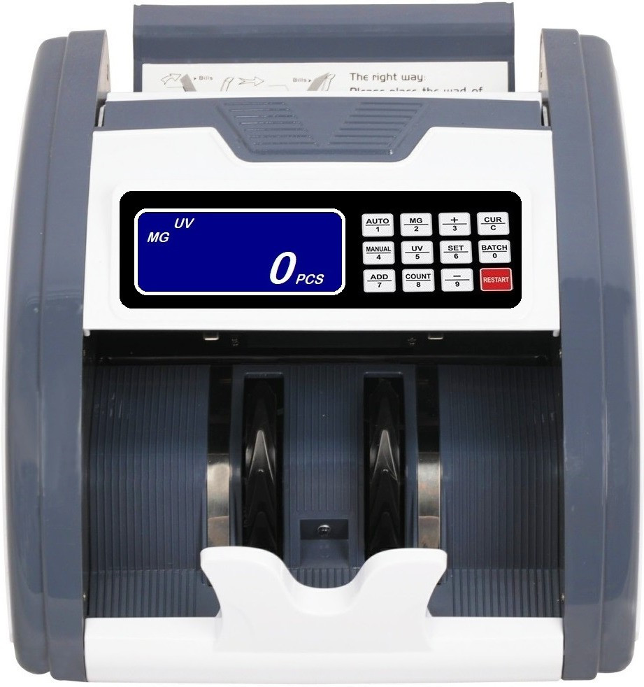 Drop2Kart Bill Counter - Automatic AccuCount All Indian Currency, UV/MG/MT Fake-Note Detection, ADD+BATCH Modes, LED External Display Note Counting Machine image 1