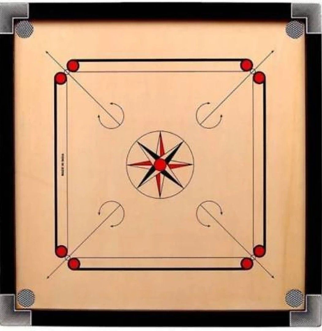 hackerx 26 × 26 inch with 1.5 inch Frame 4 mm Ply with Free Plastic Coins Striker 67 cm Carrom Board-picture-37