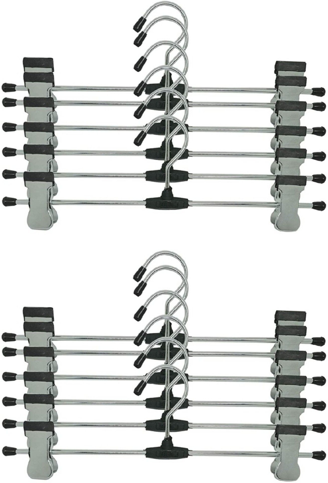 12 INCH STAINLESS STEEL HANGERS WITH STAINLESS STEEL ADJUSTABLE NON SLIP CLIP FOR ALL TYPE OF CLOTH Steel Trousers Pack of 12 Hangers For Trousers-image-29