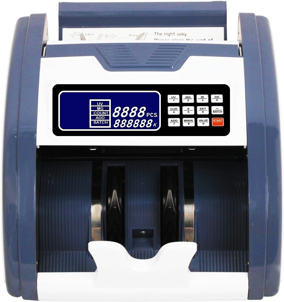 Drop2Kart Cash Counter - AutoCounts All INR Currency, UV/MG/MT Image Sensors, Big TFT LCD Display, Fake-Note Alarm with LED External Display Note Counting Machine image 1