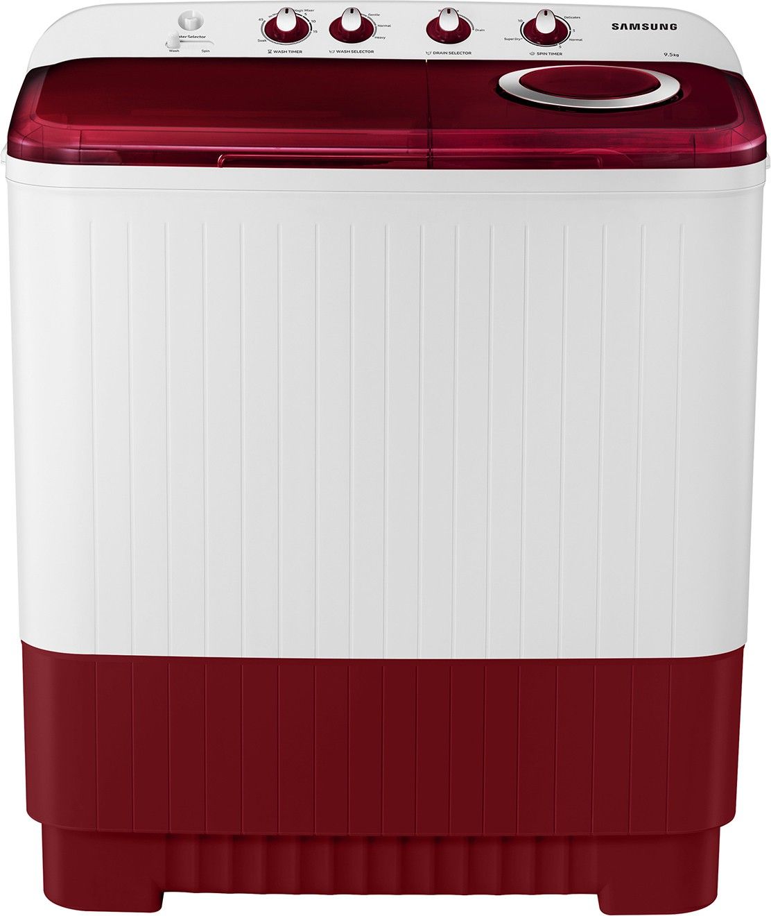 samsung 9.5 kg Semi Automatic Top Load Red, White-picture-19