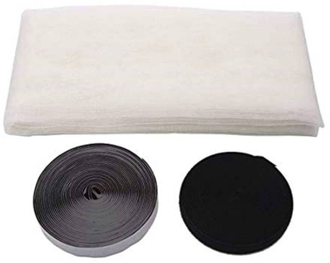 4FT X 10FT 120GSM PVC coated Fibreglass mosquito mesh for windows with Velcro Fibre Washable Adults Mosquito Net-image-1
