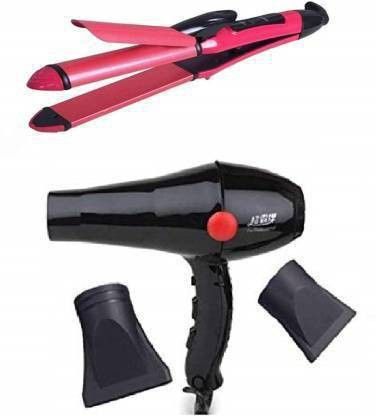 vakratunda enterprise 800 Professional Hair Dryer for Men & Women with Styling Nozzle 2000 Watt Black & Hair Straightener 2009 with Hair Curling in Pink (Combo of Hair Dryer, Hair Straightener) Personal Care Appliance Combo-image-10