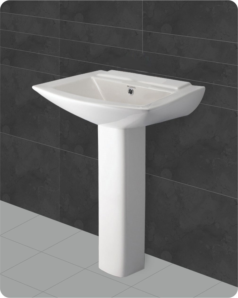 bm belmonte Ceramic Altis 23 Inch x 17 Inch for Bathroom / Toilet / Washroom / Dining Pedestal Basin-picture-12