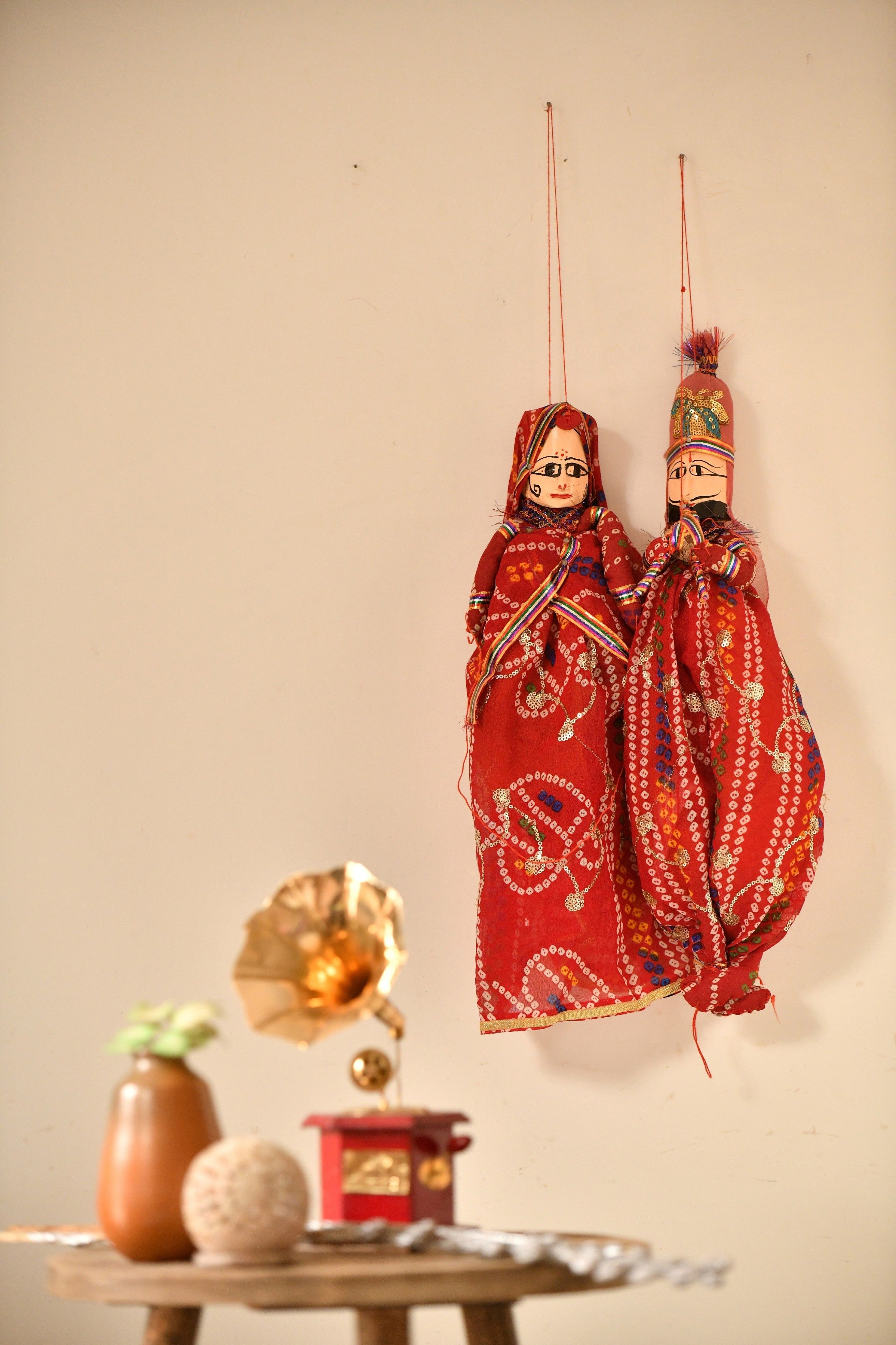 Handcrafted Rajasthani Red /Pink/Maroon Puppet(Kathputli) Marionettes-image-21