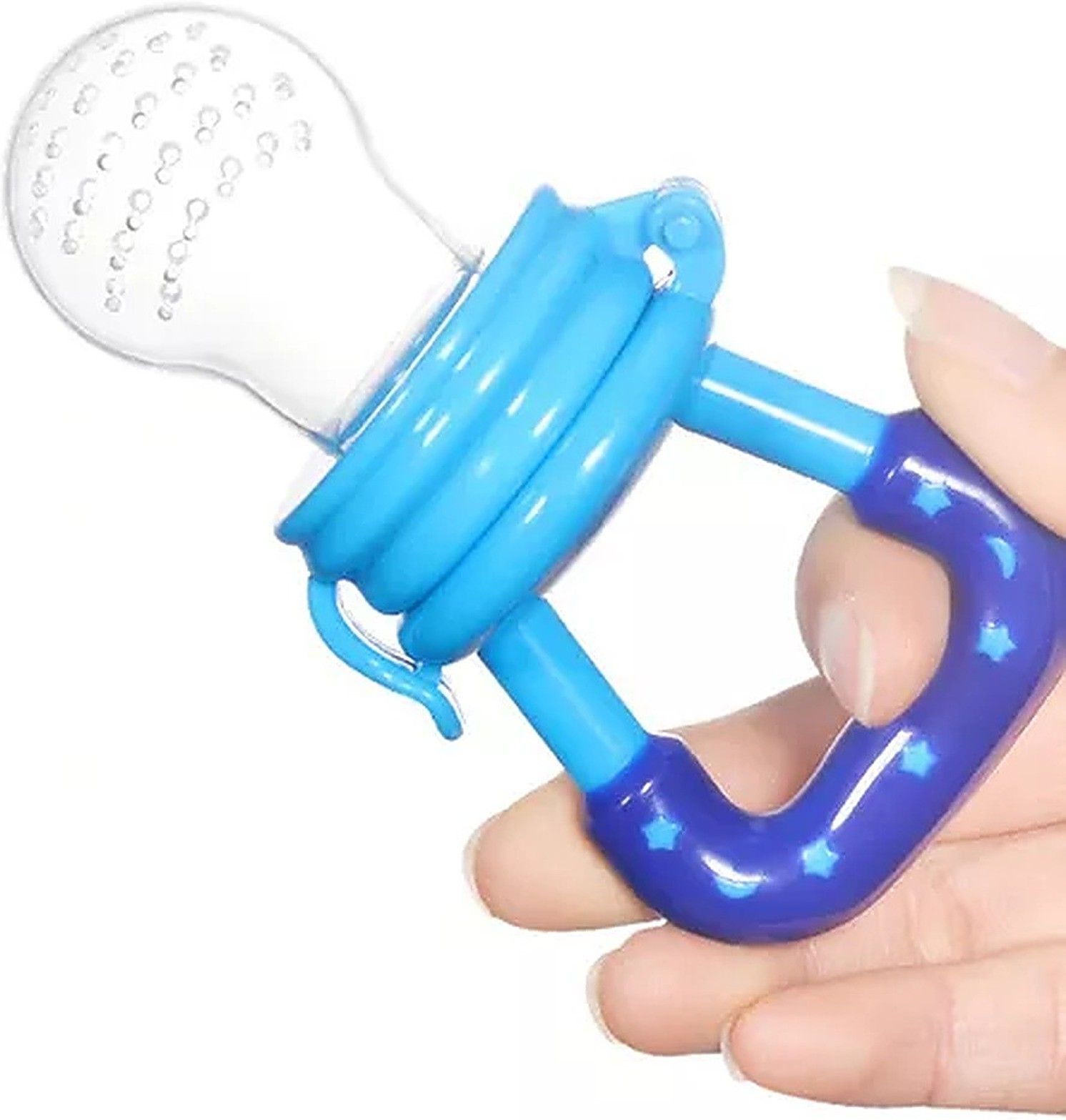 little warriors Baby Fruit Feeder and Pacifier - Fresh Food Feeder, Infant Teether Nibbler Toys, for Toddlers & Kids (Blue) Teether and Feeder-picture-17
