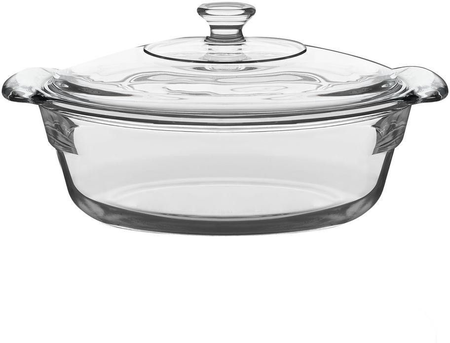 Promise Plus Glass Casserole Deep Round - (1.5 LTR) Oven and Microwave Safe Serving Bowl with Glass Lid Set of (1) Serve Casserole-image-14