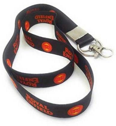 Royal Enfield Black Fabric IDTag Keychain with lock Lanyard Carabiner