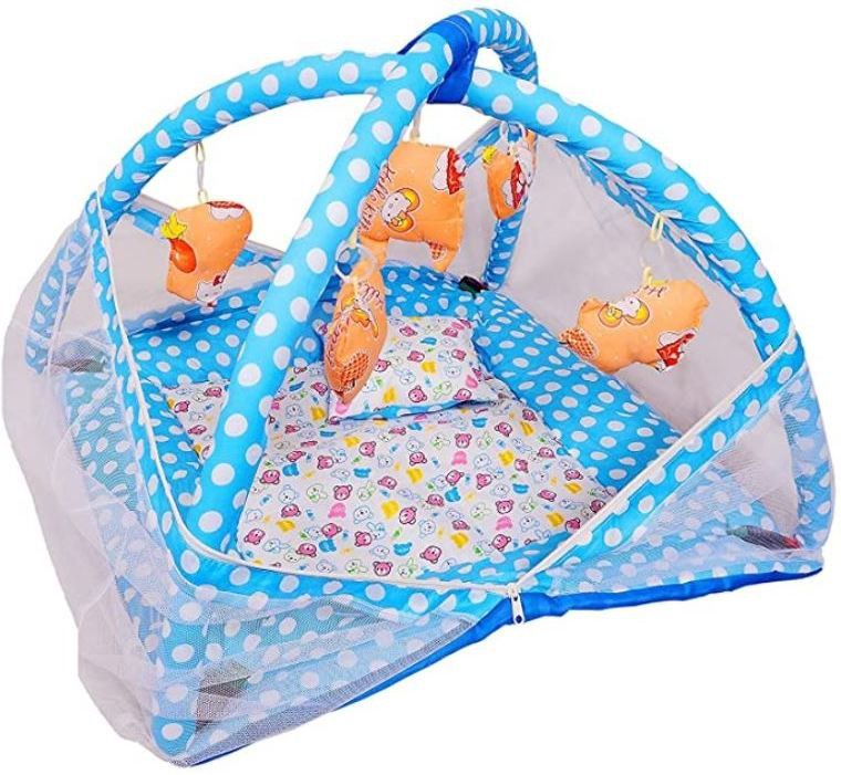 Polyester Kids Washable New Born Baby Boy's & Baby Girl's Bedding Set Play Gym with Mosquito Net and Hanging Toys for 0-9 Months Infants Mosquito Net-image-42