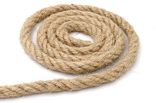 Thick Jute Rope , Twisted Cord for Craft Projects, Natural Jute Rope 120 inch Post Rope