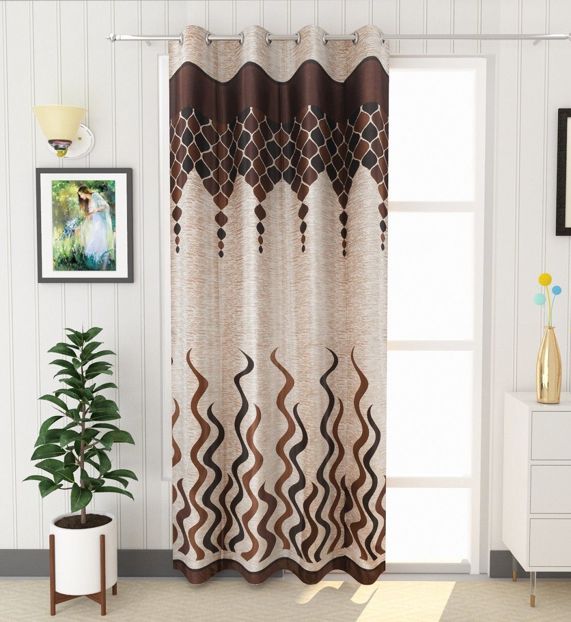 flipkart smartbuy 210 cm (7 ft) Polyester Semi Transparent Door Curtain Single Curtain-picture-17