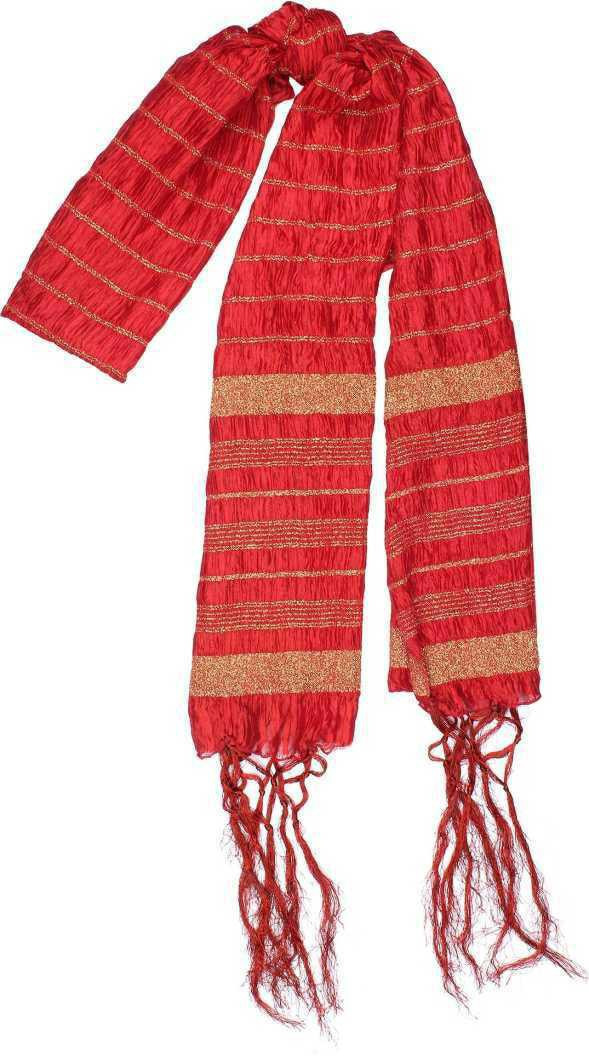 best smart choice Art Silk Self Design Red Men Dupatta image 1