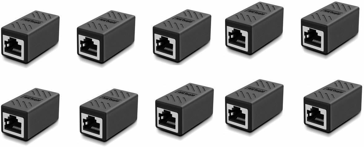 Sadow Pack of 10 Shielded RJ45 Ethernet Cable LAN Jointer Adapter Plug for Cat7 Cat6 Lan Adapter image 1