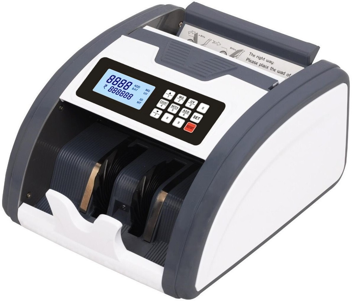 Drop2Kart Bank Grade Cash Counter - Supports All Indian Currency with UV/MG/MT CMOS Sensors, RGB LCD Display and After Sales Service Support Note Counting Machine image 1